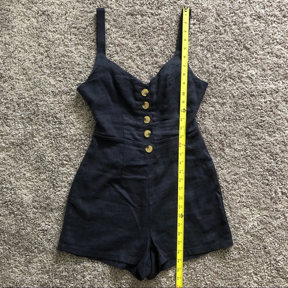 Pacsun Navy Blue Linen Romper - Picture 6 of 8